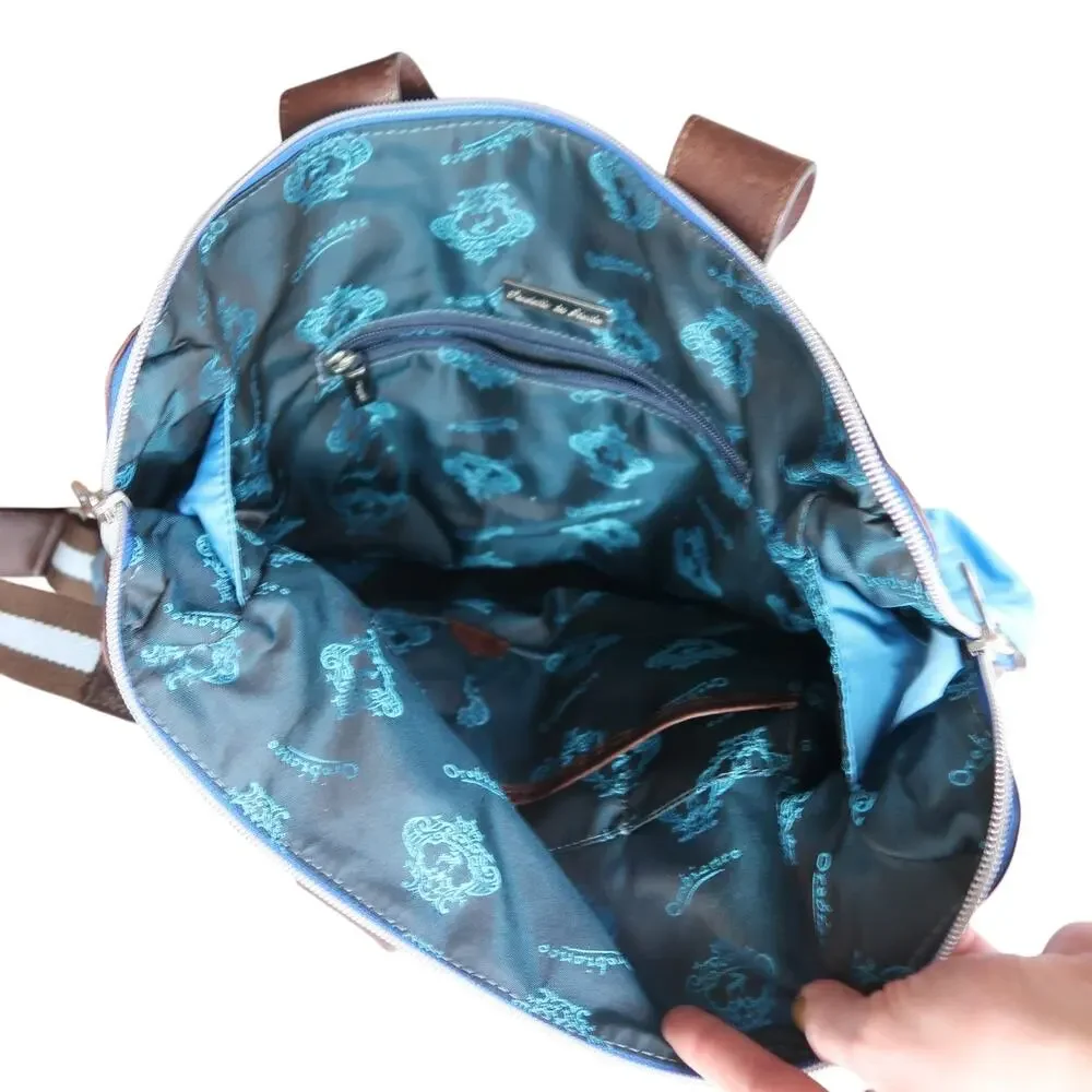 Orobianco blue nylon large tote bag purse